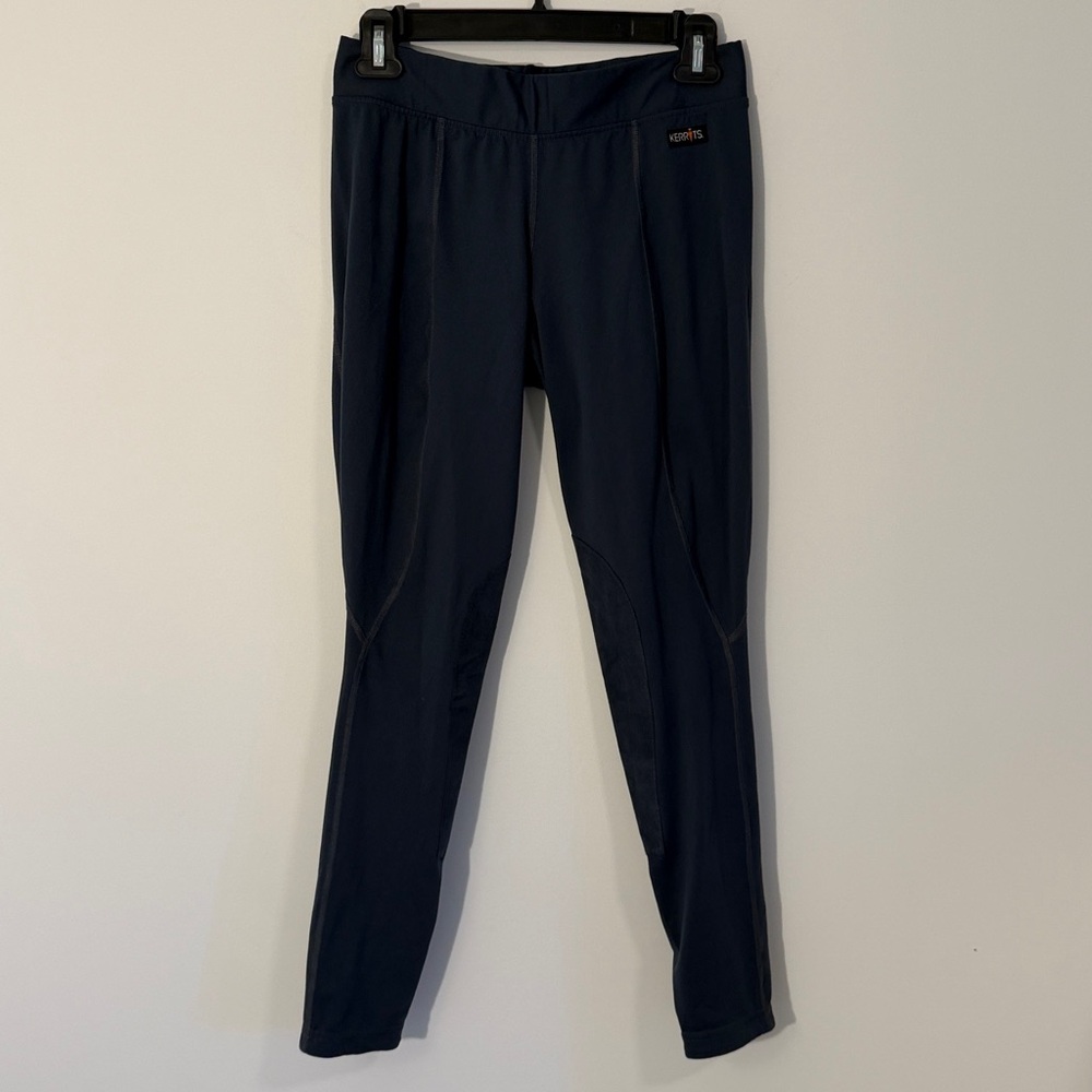 Kerrits Knee Patch Riding Breeches Tights Leggings Womens Large Blue Horse